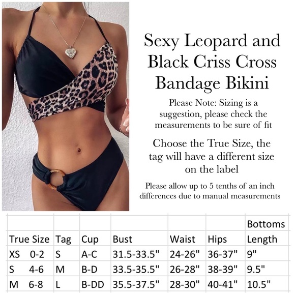 Sexy Leopard and Black Criss Cross Bandage Bikini - Picture 16 of 16